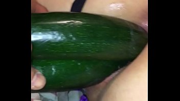 The best fisting ever  double cucumber and big eggplant