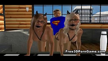 Two 3D cartoon babes get fucked by their master