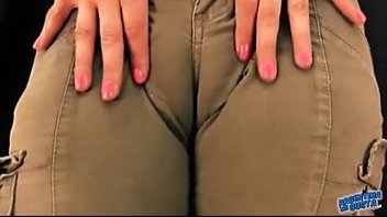 phat bum bruette cougar cock-wringing pants unveiling cameltoe.